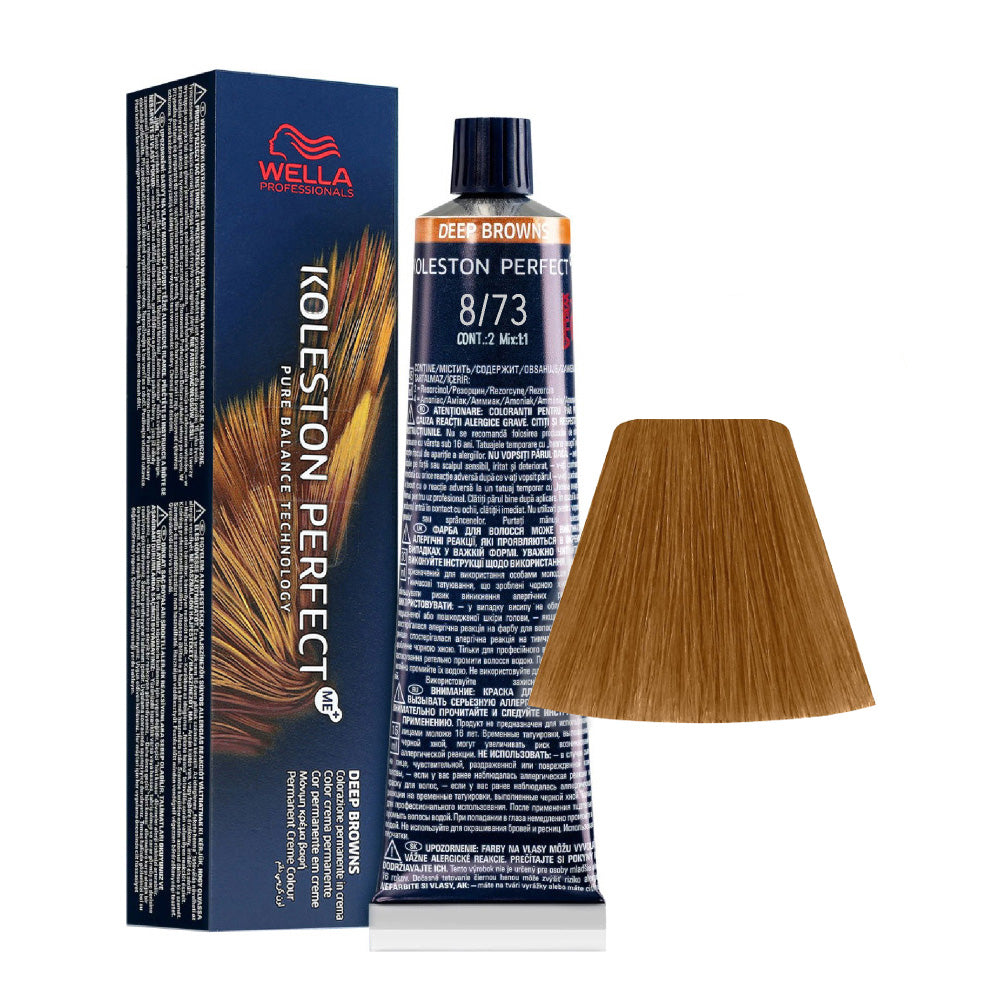Wella Koleston Perfect Me+ Deep Browns 8/73 Biondo Chiaro Sabbia Dorato 60ml - colorazione permanente