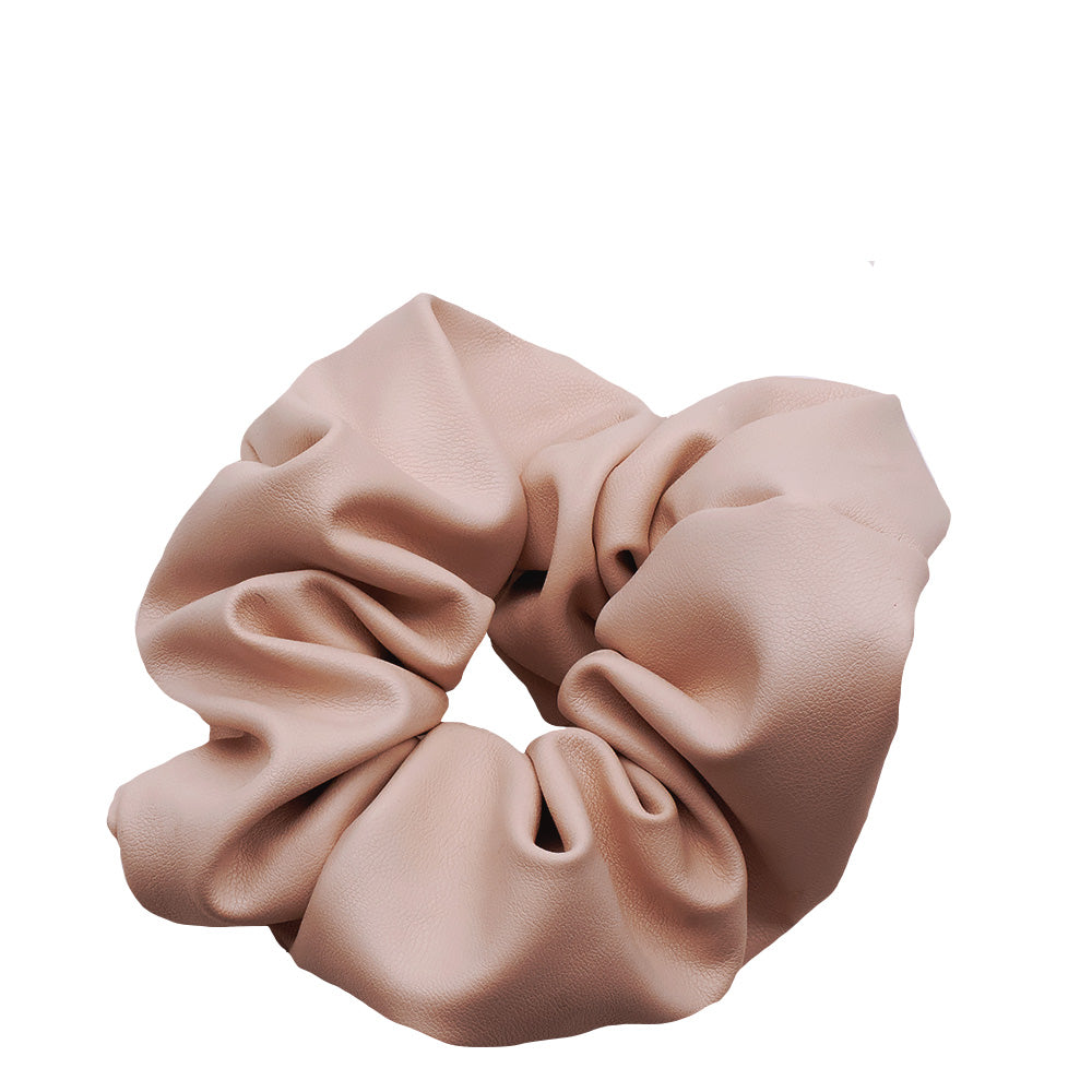 VIAHERMADA Scrunchy per Capelli in Ecopelle Rosa Antico