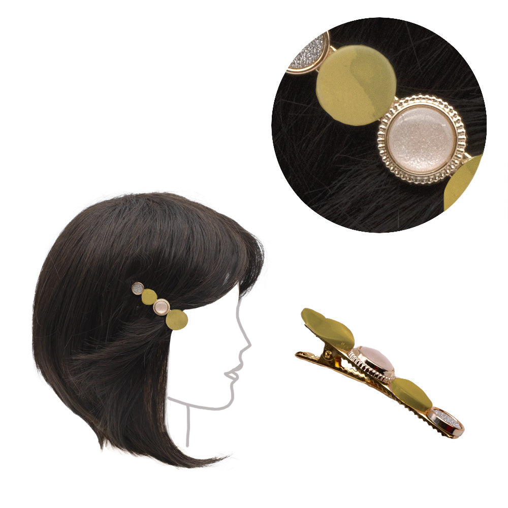 VIAHERMADA Molletta Clip in metallo con decori oro 6cm