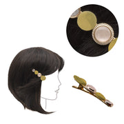 VIAHERMADA Molletta Clip in metallo con decori oro 6cm