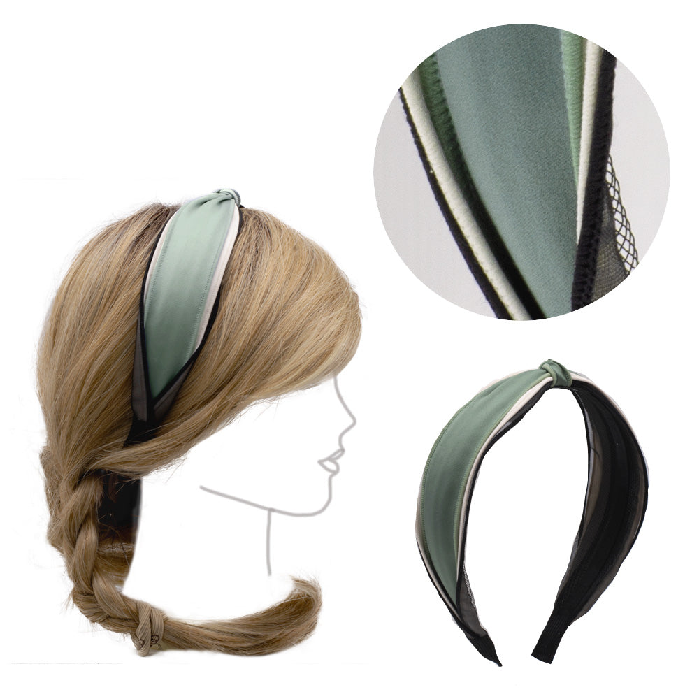 VIAHERMADA Cerchietto per Capelli in Raso Verde