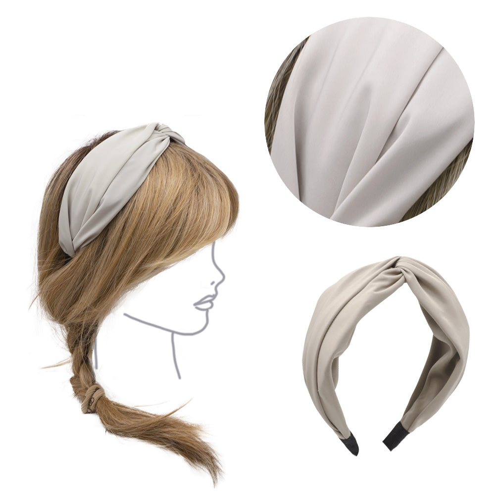 VIAHERMADA Cerchietto per Capelli in Tessuto Avorio con Nodo