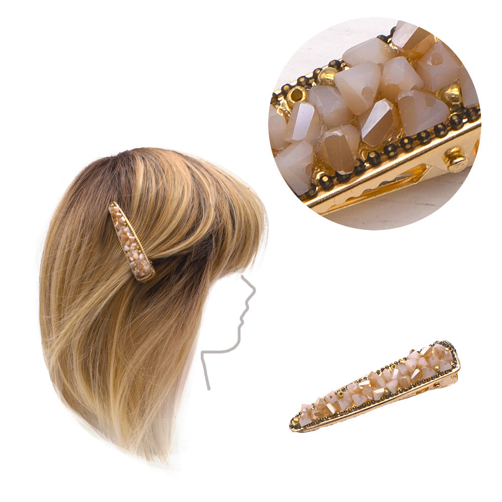 VIAHERMADA Clip Perline vetro beige