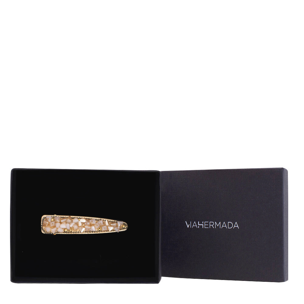 VIAHERMADA Clip Perline vetro beige