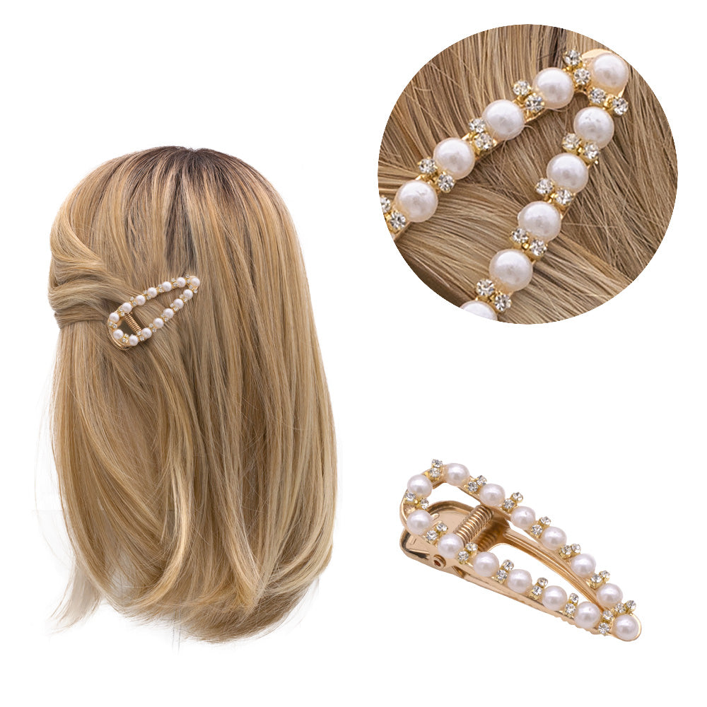 VIAHERMADA Clip perline e strass vetro