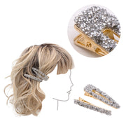 VIAHERMADA Set di due Clip in Metallo Dorato con strass argento