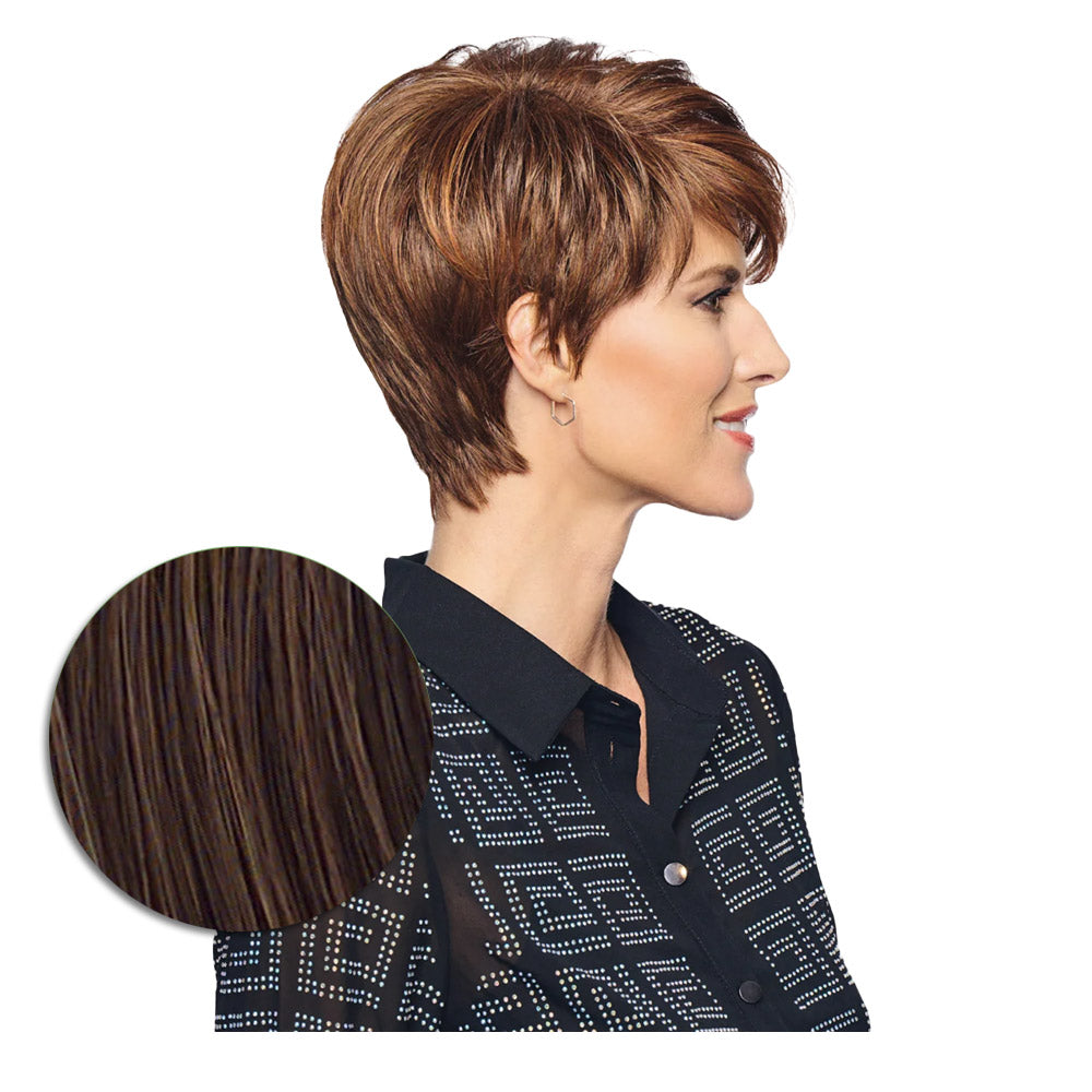 Hairdo Polished Pixie Parrucca Castano Medio Ramato - parrucca taglio corto