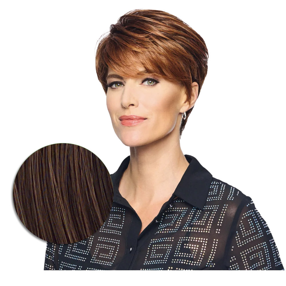 Hairdo Polished Pixie Parrucca Castano Medio Ramato - parrucca taglio corto