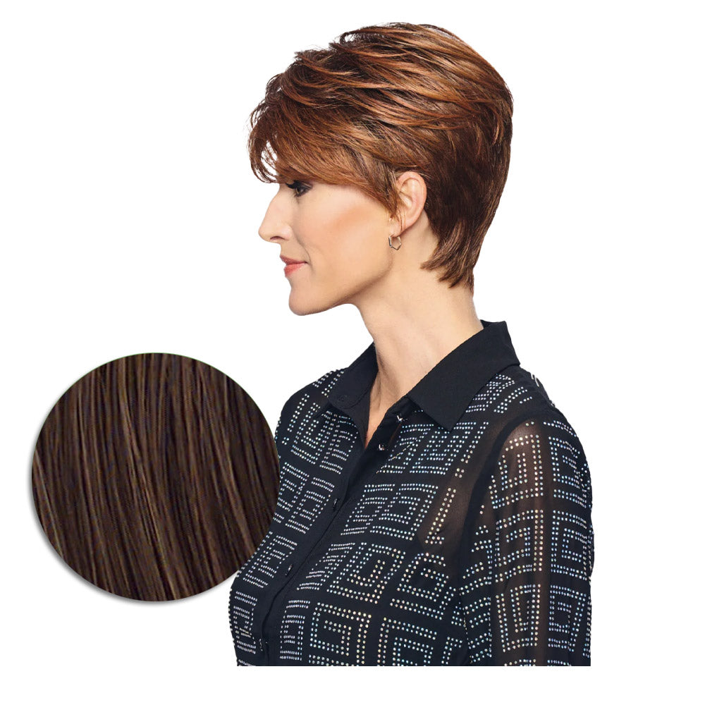Hairdo Polished Pixie Parrucca Castano Medio Ramato - parrucca taglio corto