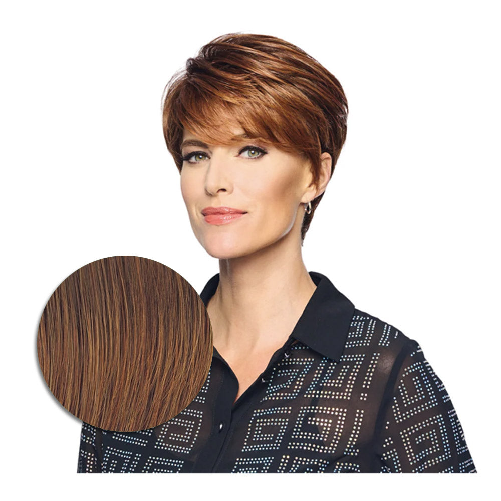 Hairdo Polished Pixie Parrucca Castano Medio Rubino - parrucca taglio corto