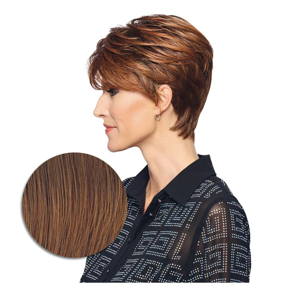 Hairdo Polished Pixie Parrucca Castano Medio Rubino - parrucca taglio corto
