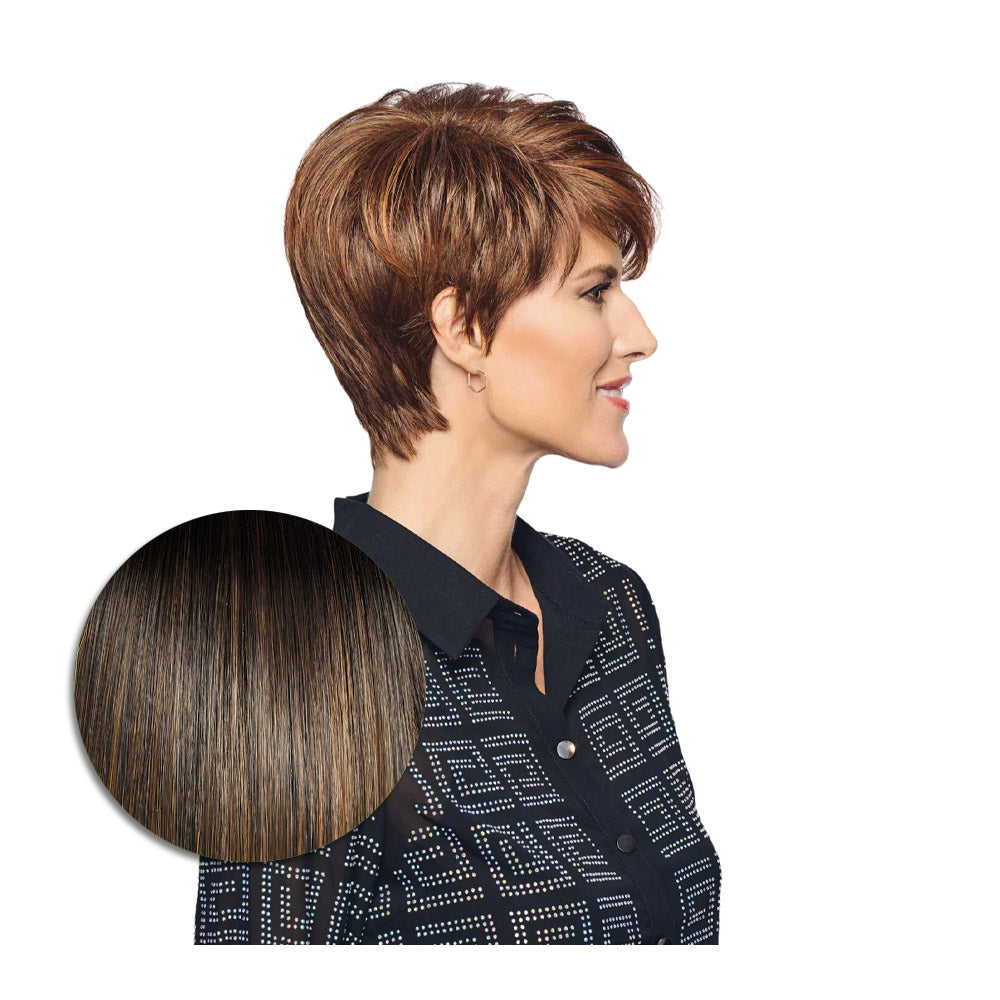 Hairdo Polished Pixie Parrucca Castano Medio Nocciola - parrucca taglio corto