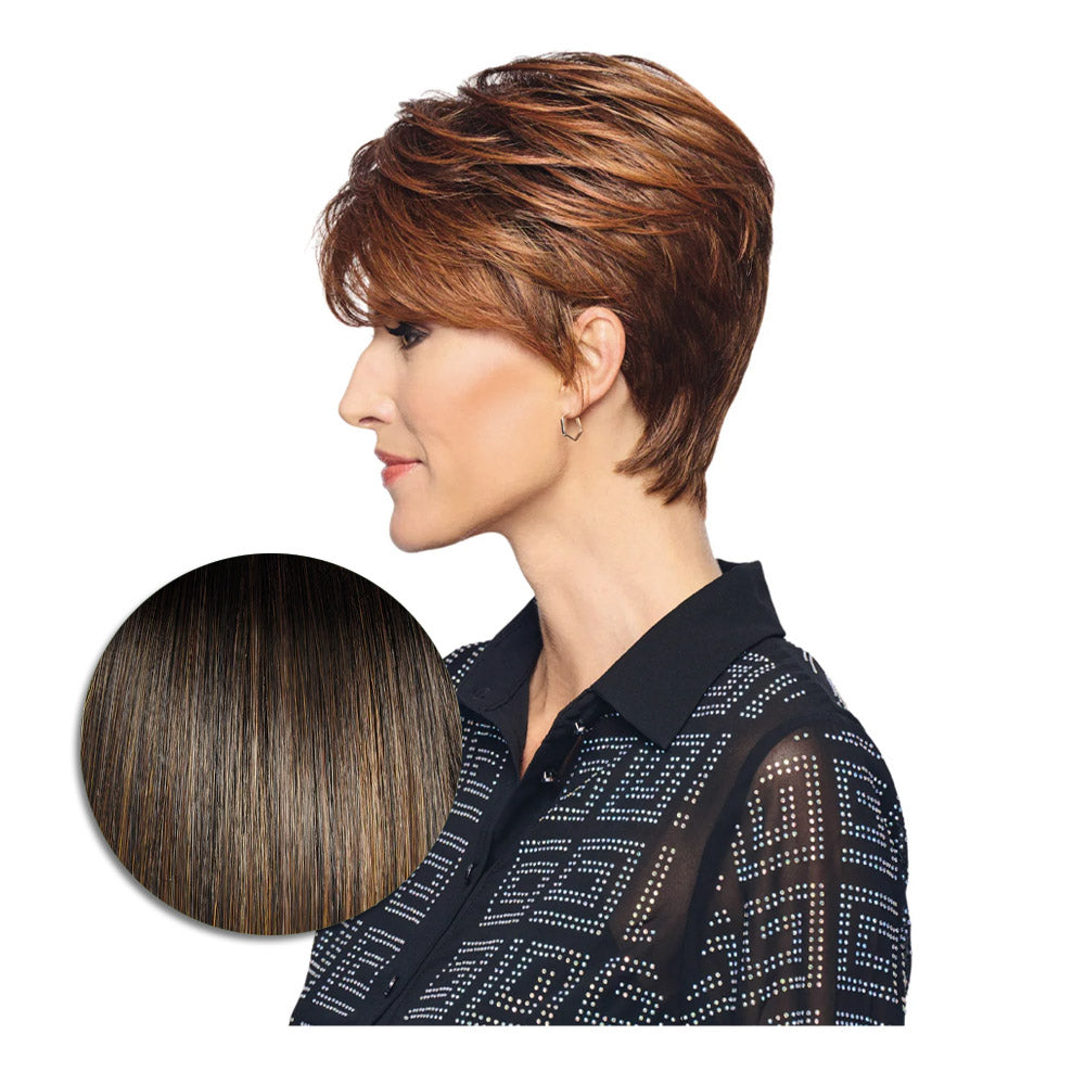 Hairdo Polished Pixie Parrucca Castano Medio Nocciola - parrucca taglio corto
