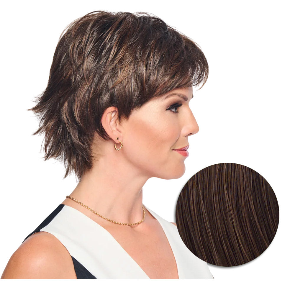 Hairdo City Chic Parrucca Castano Medio Ramato - parrucca taglio corto