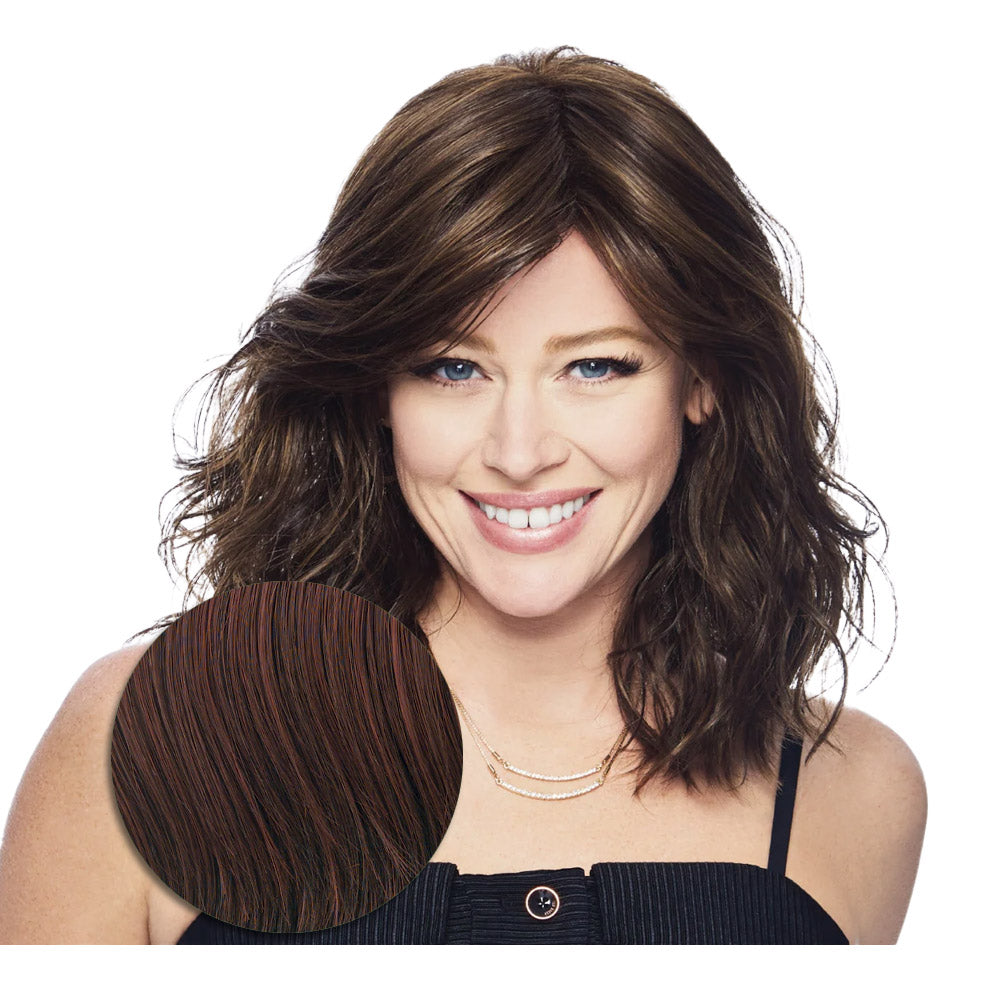 Hairdo Courtside Waves R435S+ Castano Scuro Ciliegia - parrucca taglio medio