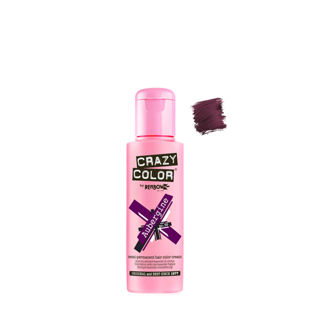 Crazy Color Aubergine no 50, 100ml - crema colorante melanzana