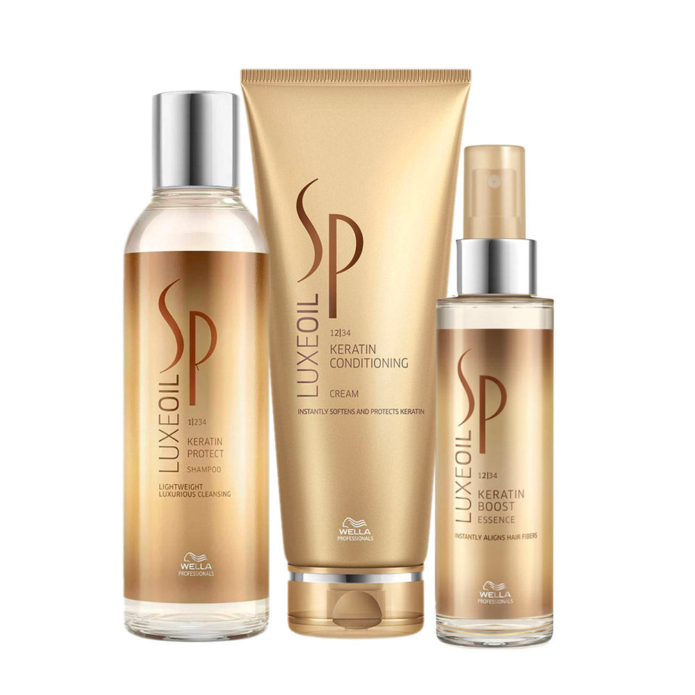 Wella SP Luxe Oil Keratine Protect Shampoo 200ml Cream 200ml Boost Essence 100ml