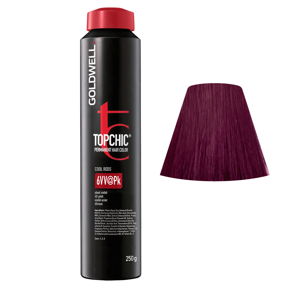 6VV@Pk Viola Acciaio Illuminato Rosa Goldwell Topchic Cool Reds Can 250gr