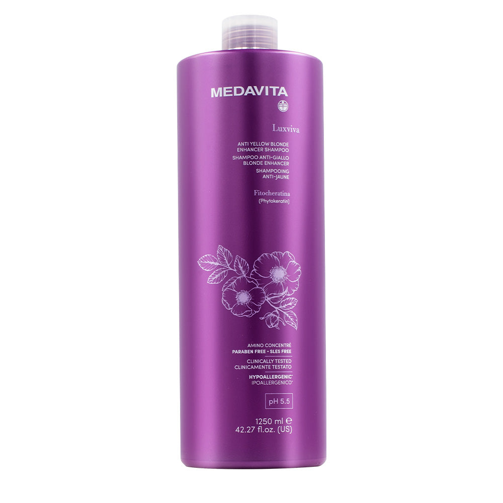 Medavita Luxviva Anti Yellow Blonde Enhancer Shampoo 1250ml - shampoo antigiallo