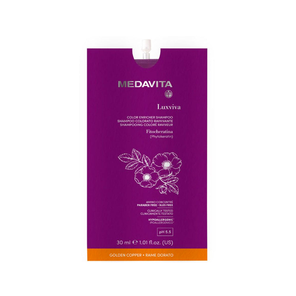 Medavita Luxviva Color Enricher Shampoo Golden Copper 30ml