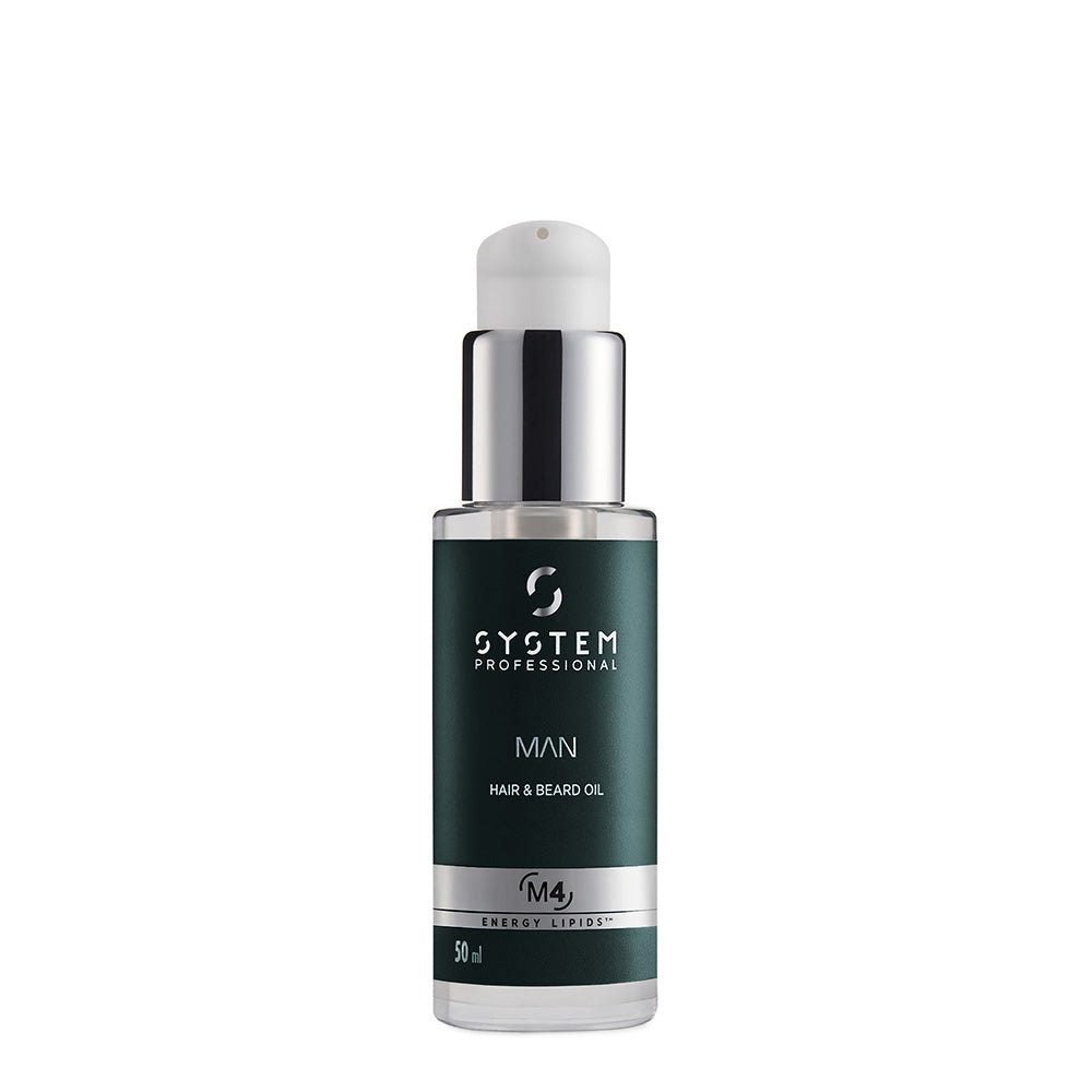 System Professional Man Hair & Beard Oil M4, 50ml - Olio Barba e Capelli