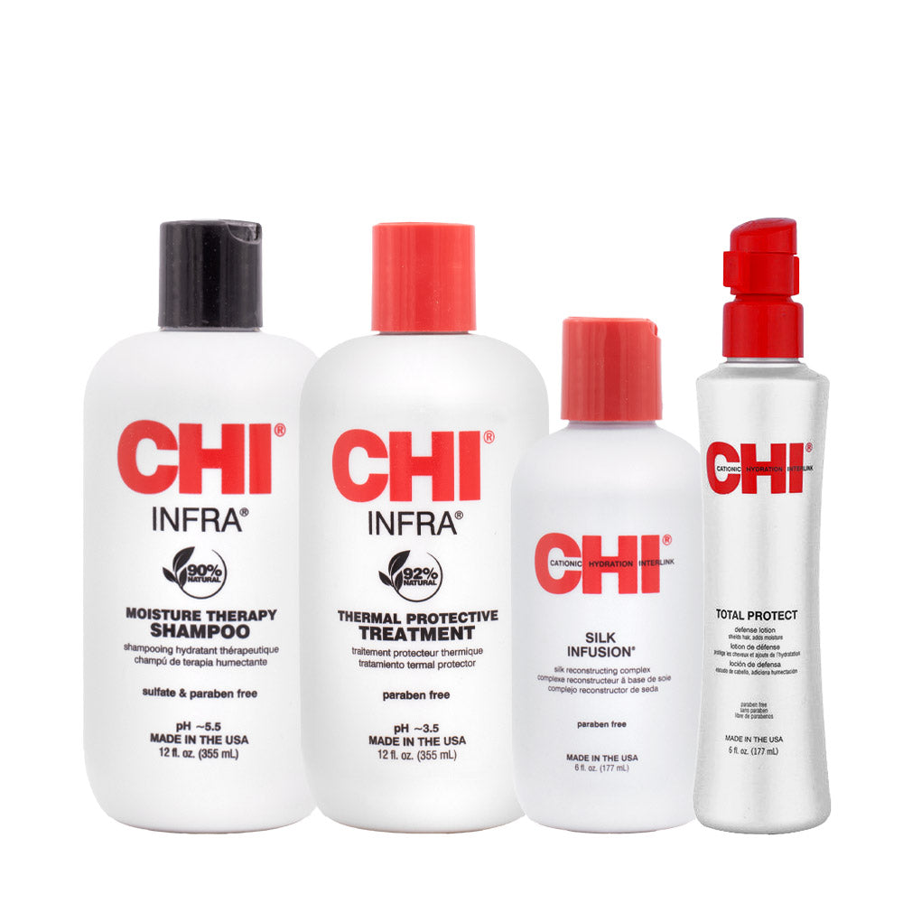 CHI Infra Shampoo 355ml Balsamo 355ml Siero 177ml Siero Protettore termico 177ml