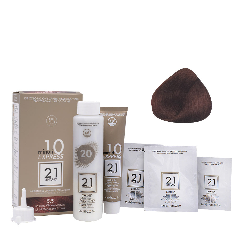 21 Ventuno Kit Colorazione professionale 5.5 Castano Chiaro Mogano