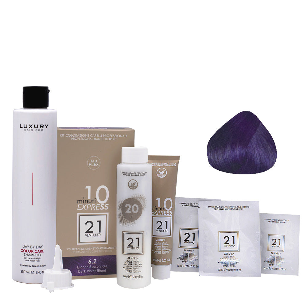21 Ventuno Kit Colorazione 6.2 Biondo Scuro Viola + Shampoo 250ml