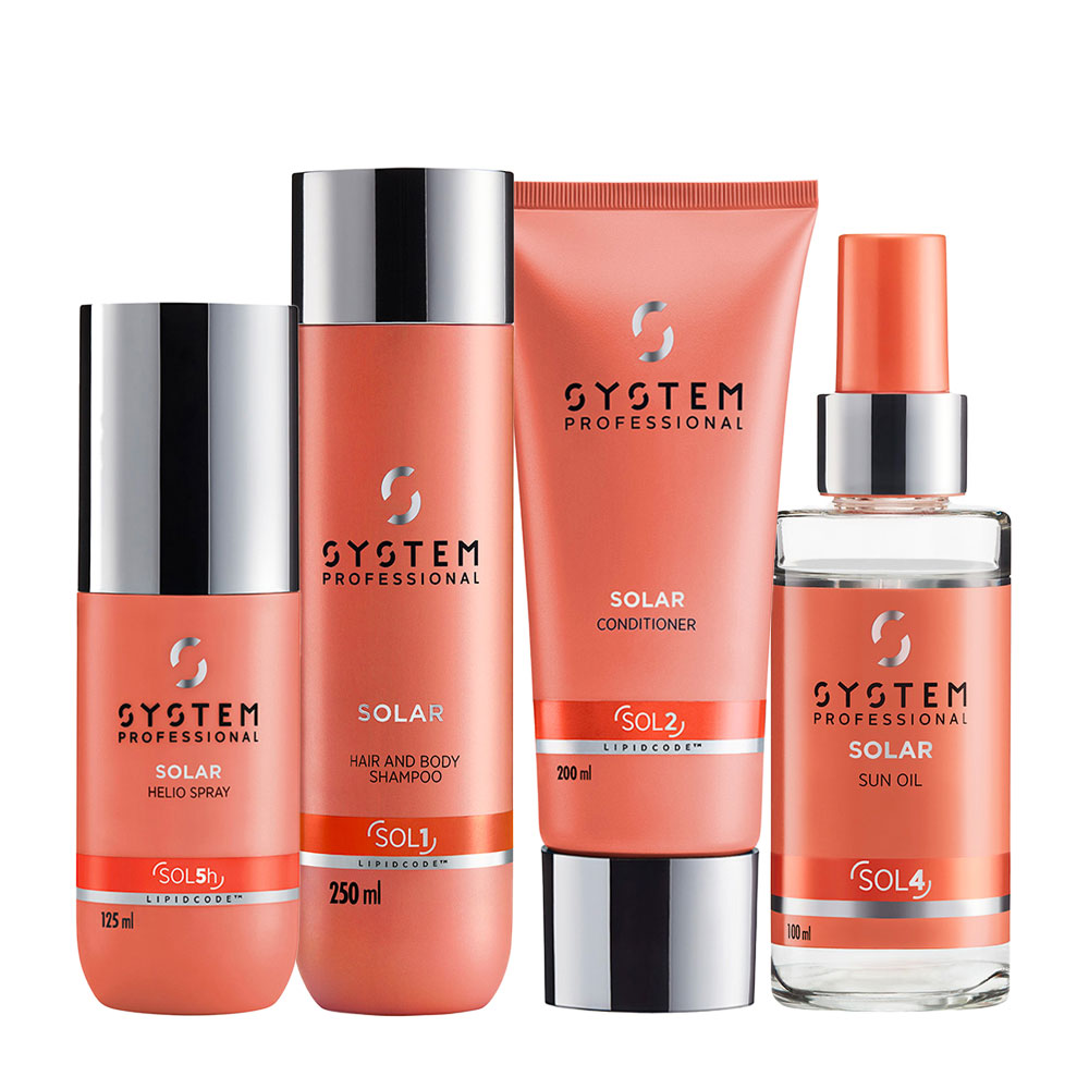 System Professional Solar HelioSpray125ml Shampoo250ml Conditioner200ml Oil100ml