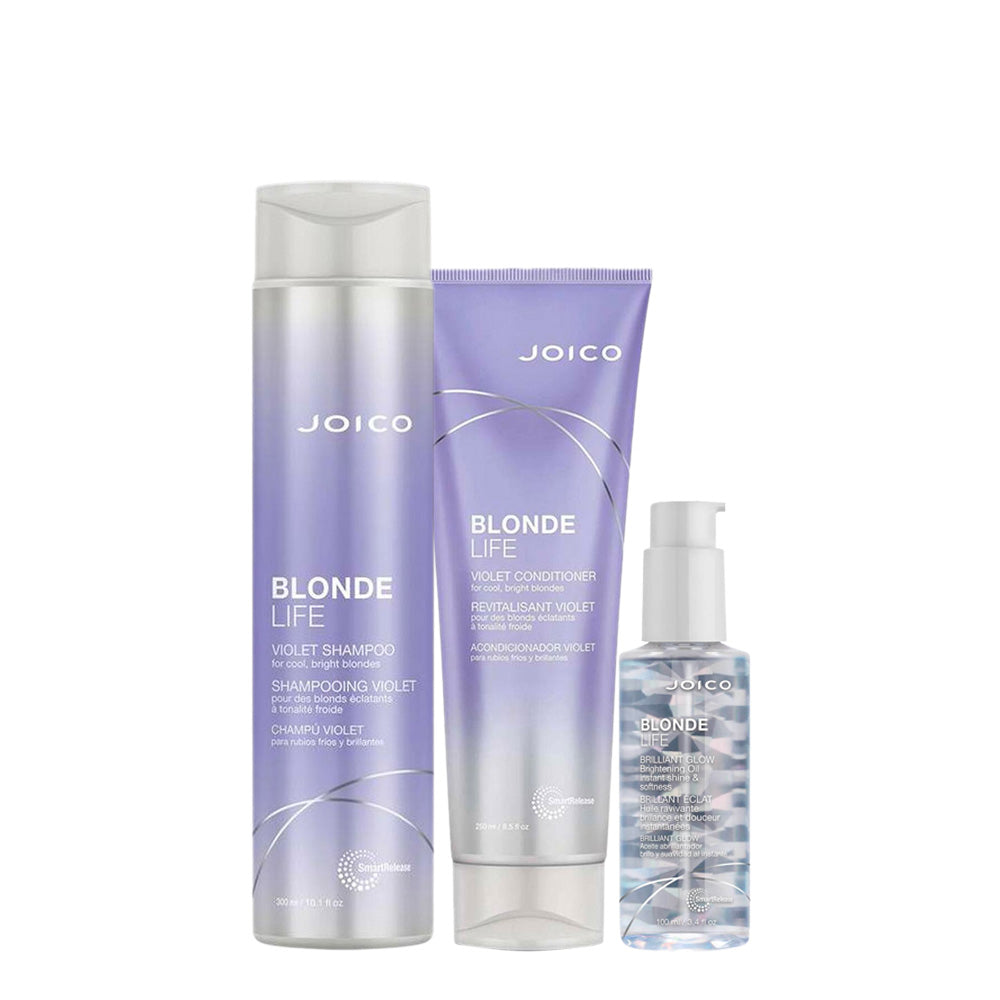 Joico Blonde Life Violet Shampoo 300ml Conditioner 250ml Oil 100ml