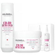 Goldwell Shampoo 250ml Maschera 200ml e Siero 12x18ml per capelli tinti e grossi
