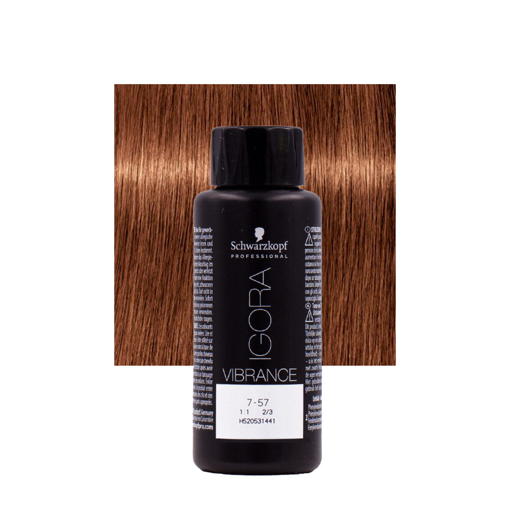 Schwarzkopf Igora Vibrance 7-57 Biondo Medio Dorato Rame 60ml