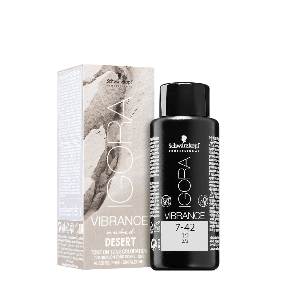 Schwarzkopf Igora Vibrance 7-42 Biondo Medio Beige Cenere 60ml