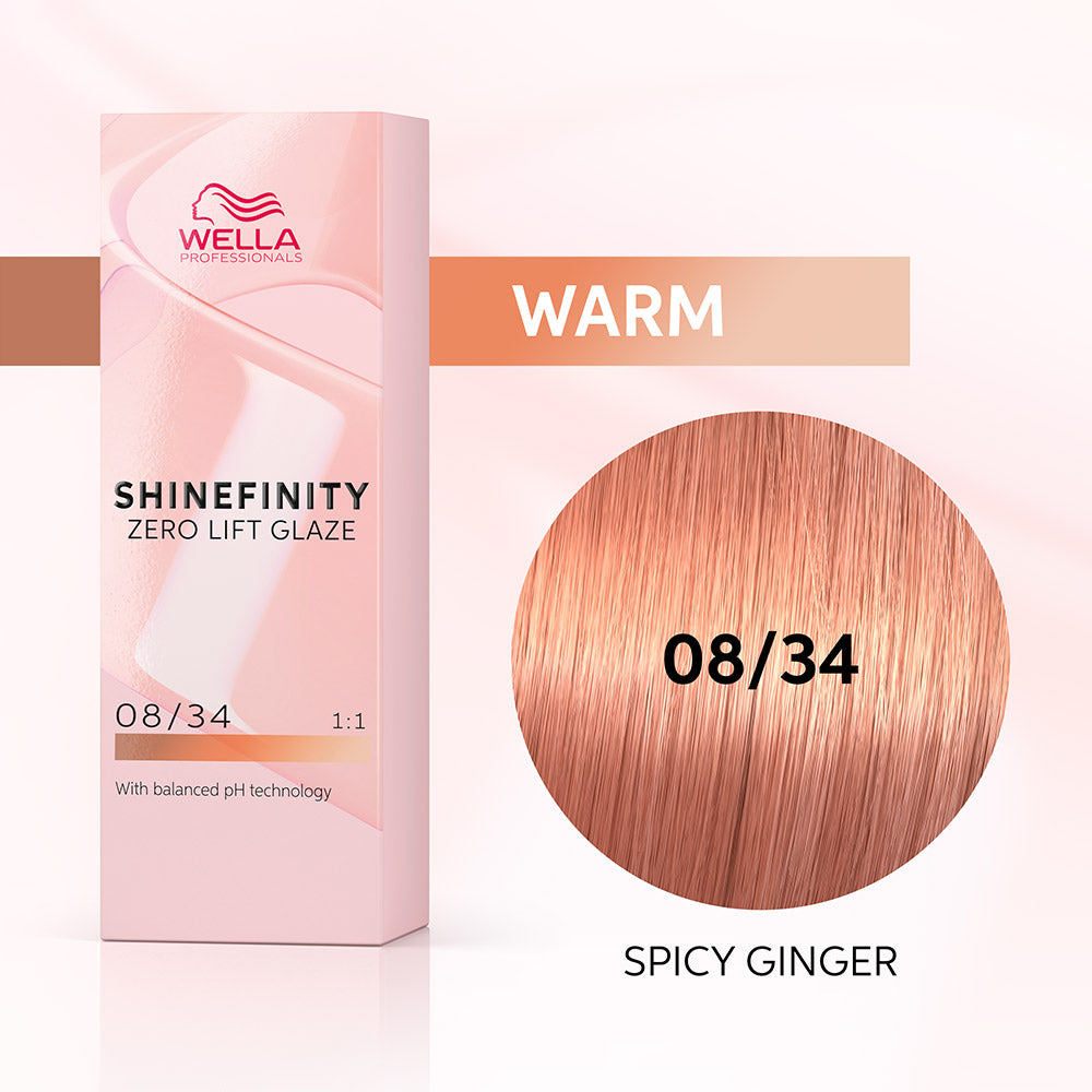 Wella Shinefinity Spicy Ginger 08/34 Biondo Chiaro Dorato Rame 60ml