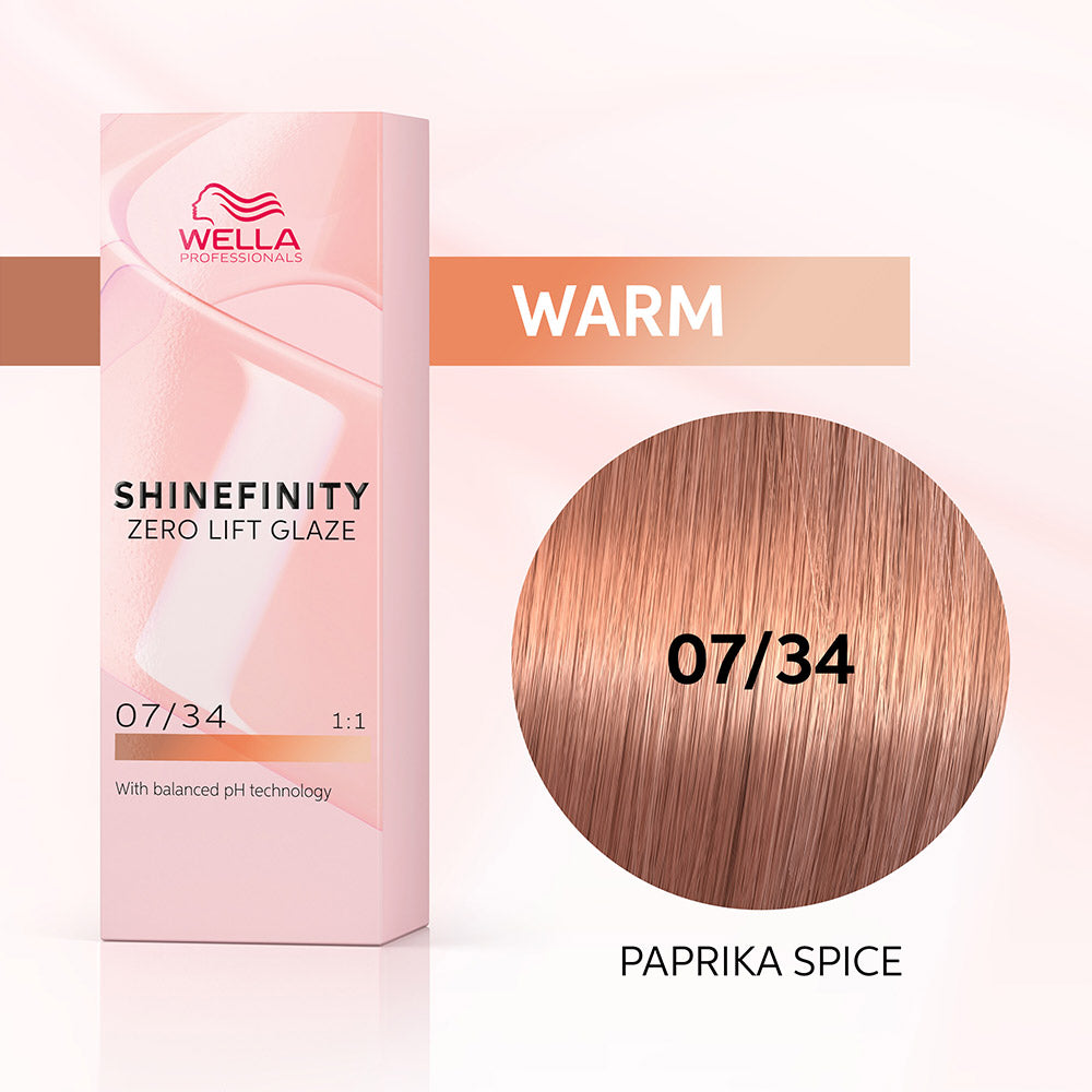 Wella Shinefinity Paprika Spice 07/34 Biondo Medio Dorato Rame 60ml
