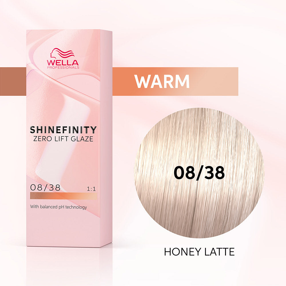 Wella Shinefinity Honey Latte 08/38 Biondo Chiaro Dorato Perla 60ml