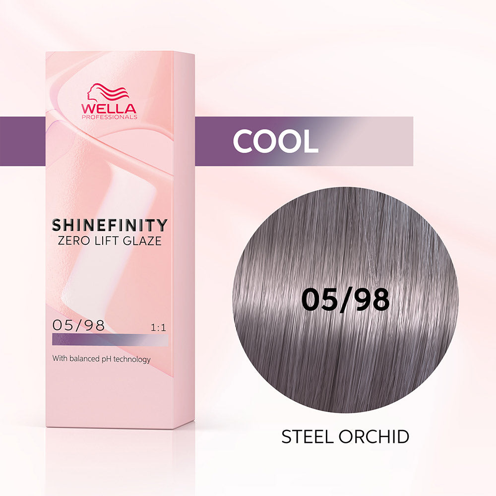 Wella Shinefinity Steel Orchid 05/98 Castano Chiaro Cendré Perla 60ml