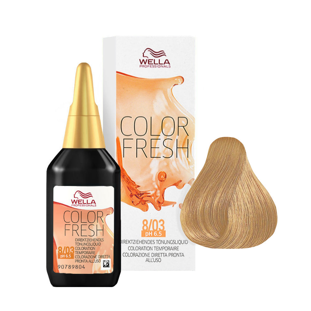 Wella Color Fresh 8/03 Biondo Chiaro Naturale Dorato 75ml