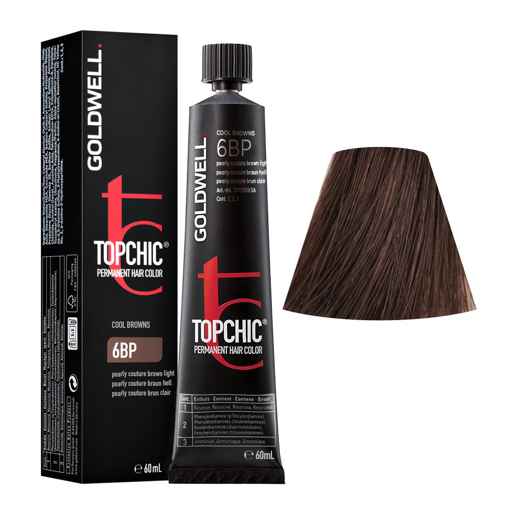 6BP Castano chiaro perla couture Goldwell Topchic Cool browns tb 60ml