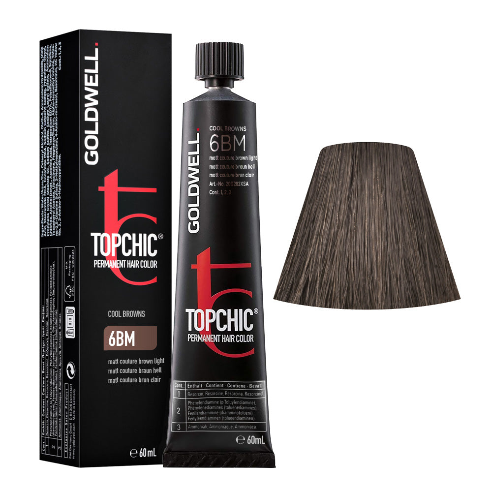 6MB Castano medio giada Goldwell Topchic Cool browns tb 60ml