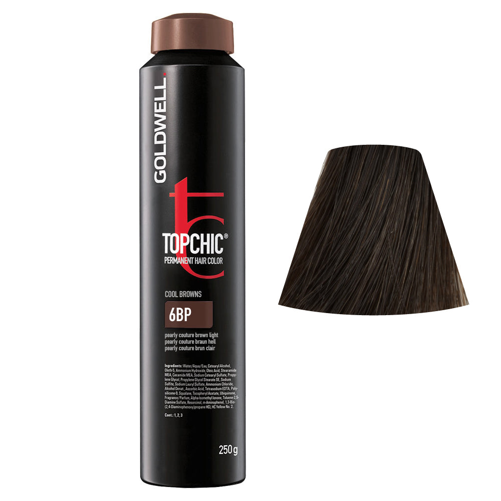 6BP Castano chiaro perla couture Goldwell Topchic Cool browns can 250gr