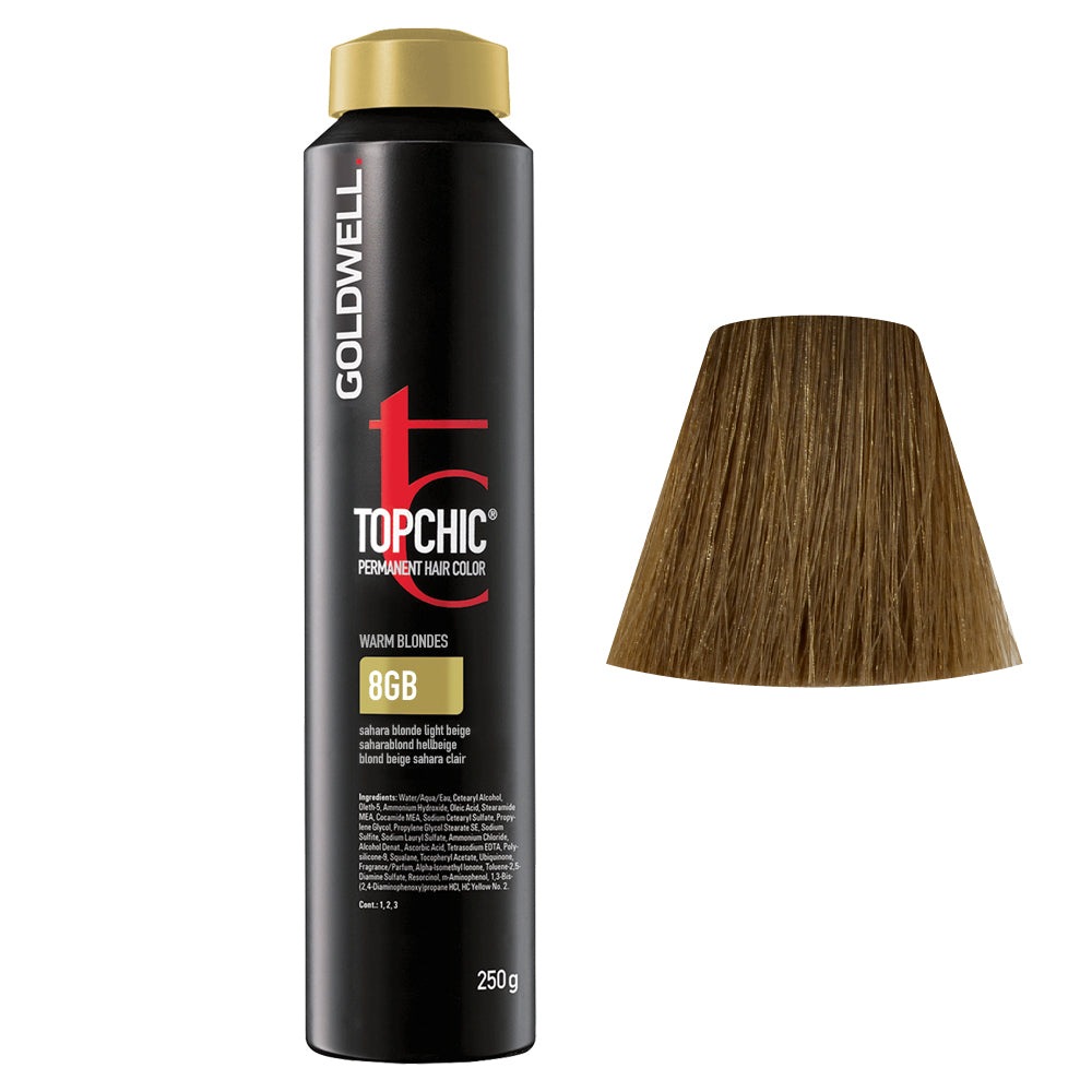 8GB Biondo beige sahara chiaro Goldwell Topchic Warm blondes can 250gr