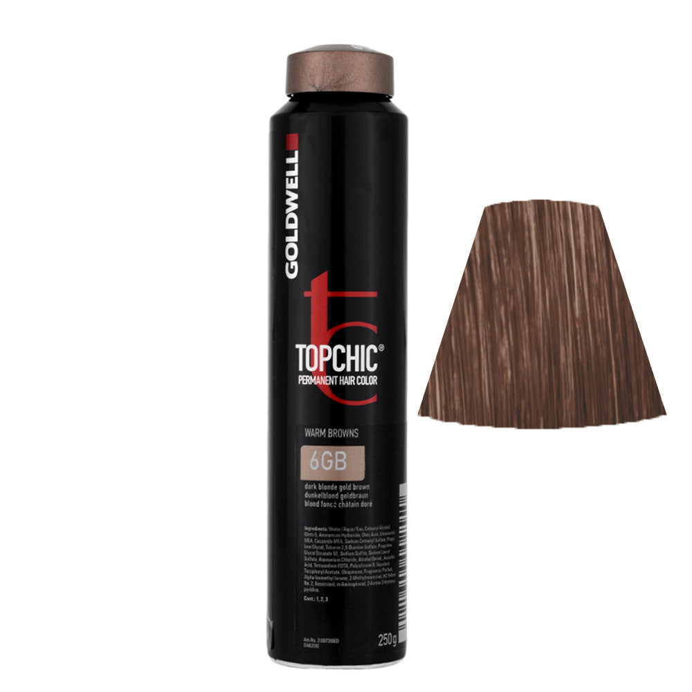 6GB Biondo scuro castano dorato Goldwell Topchic Warm browns can 250gr