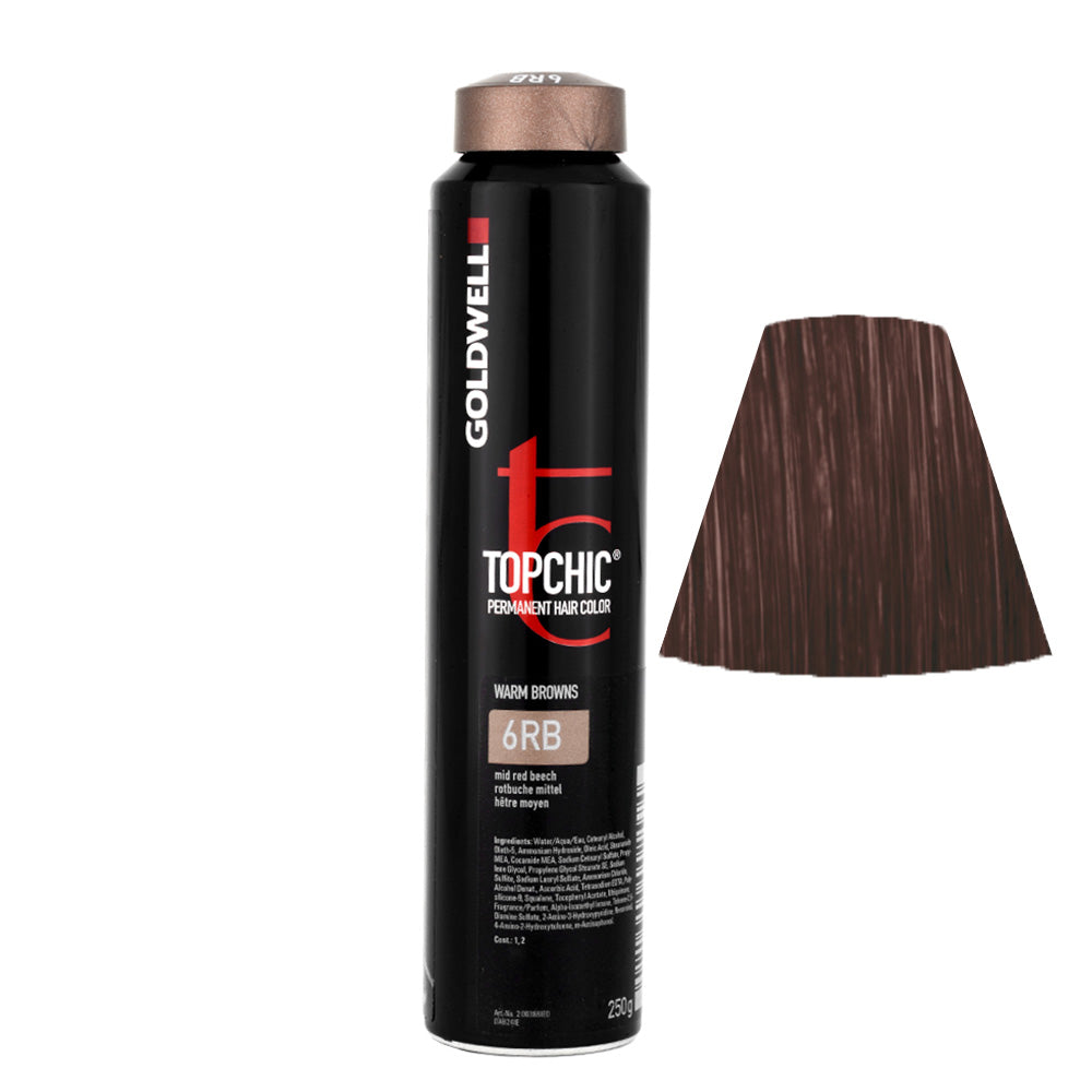 6RB Faggio rosso medio Goldwell Topchic Warm browns can 250gr