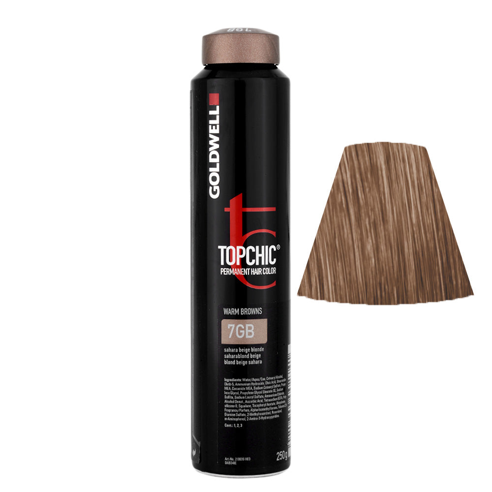 7GB Biondo beige sahara Goldwell Topchic Warm browns can 250gr