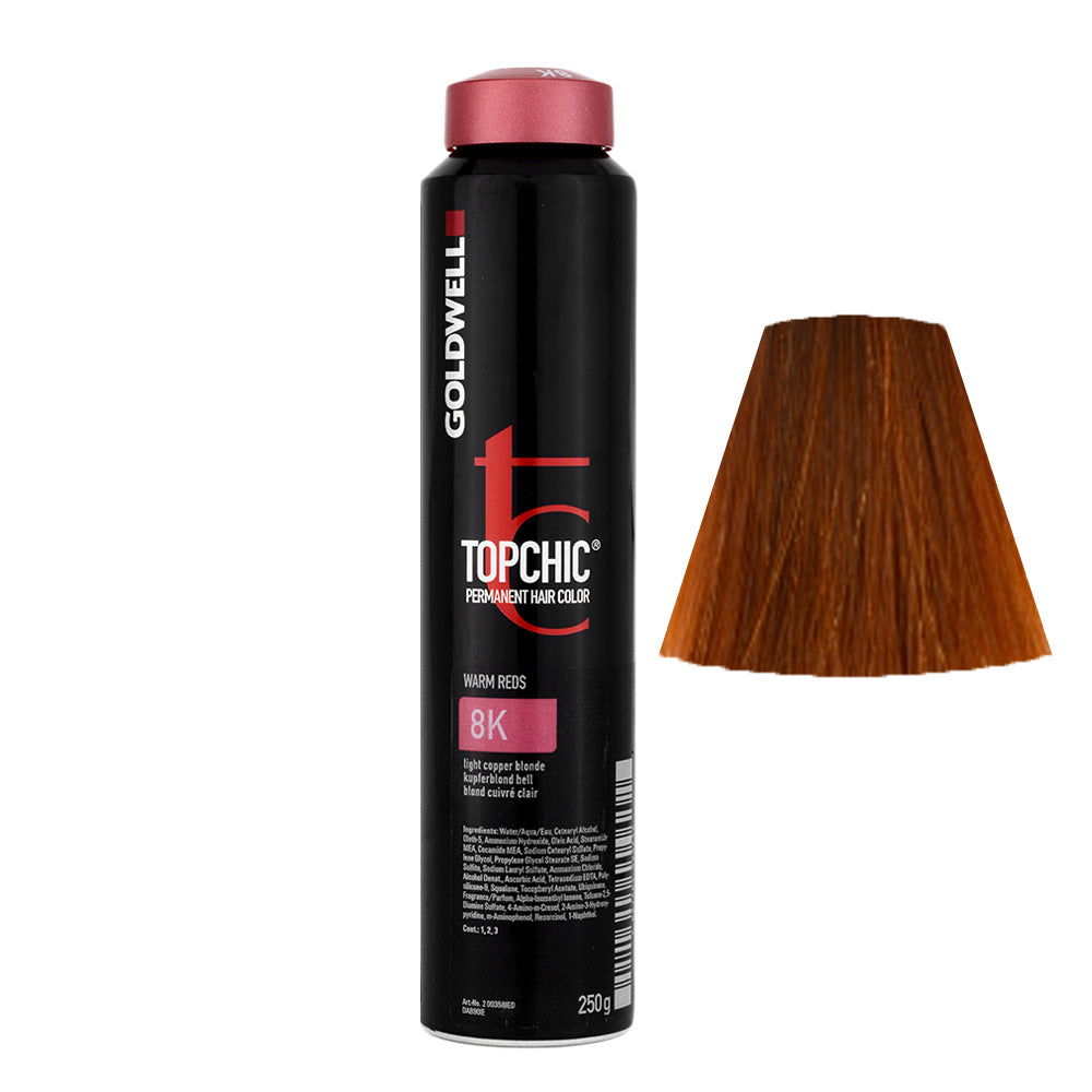 8K Biondo chiaro ramato Goldwell Topchic Warm reds can 250gr