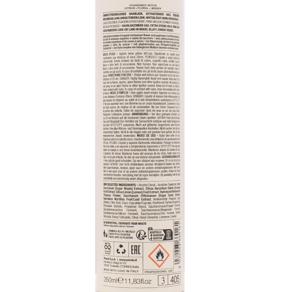 Previa Finish Organic Hydrolized Verbascum Thapsus Flower No Gas Hairspray 350ml