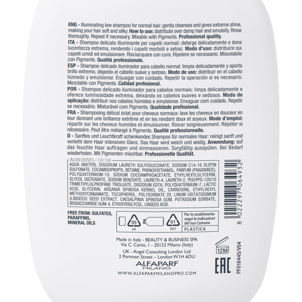 Alfaparf Milano Semi Di Lino Diamond Illuminating Low Shampoo 250ml - shampoo