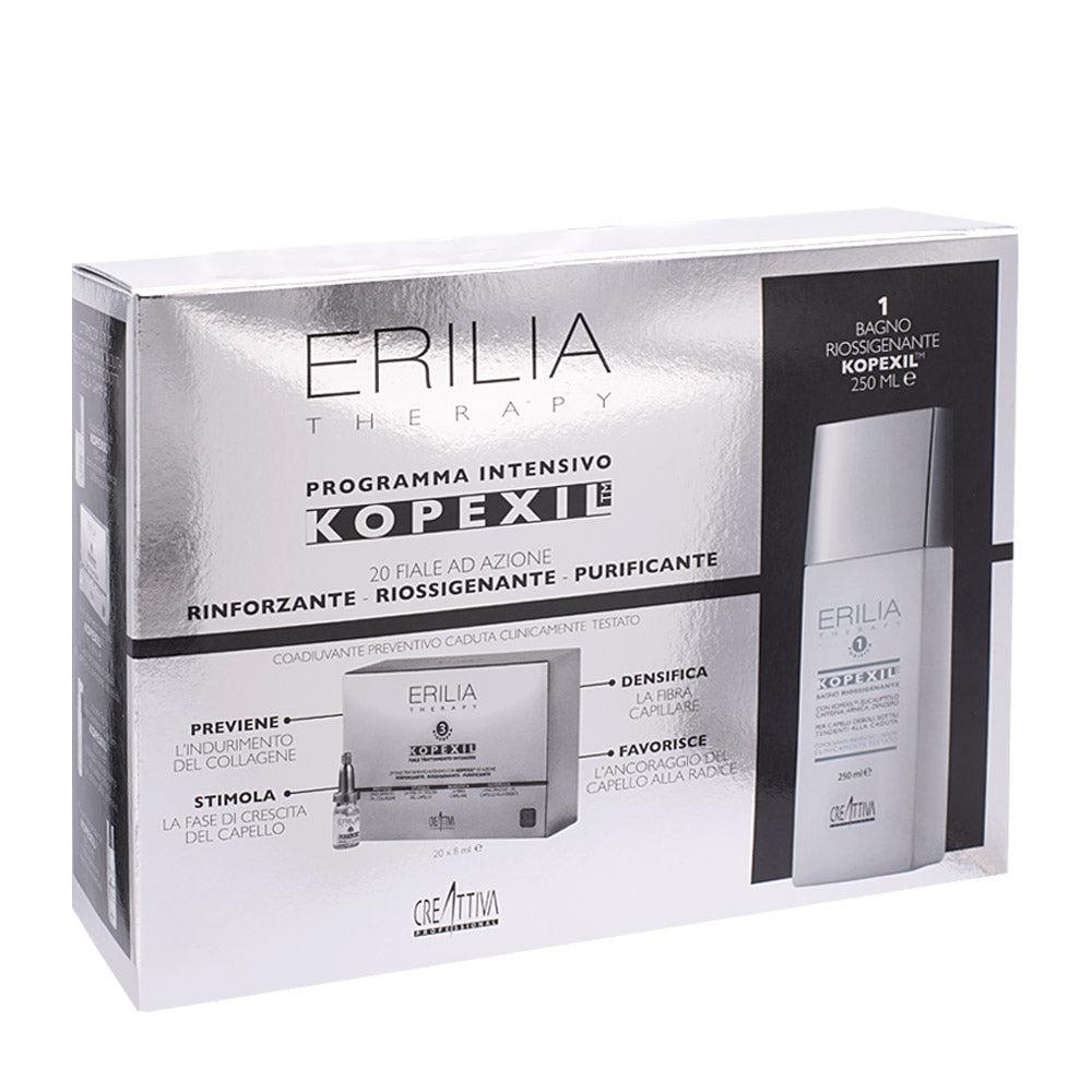 Creattiva Erilia Kopexil Cofanetto Anticaduta: Shampoo 250ml + fiale 20x8ml