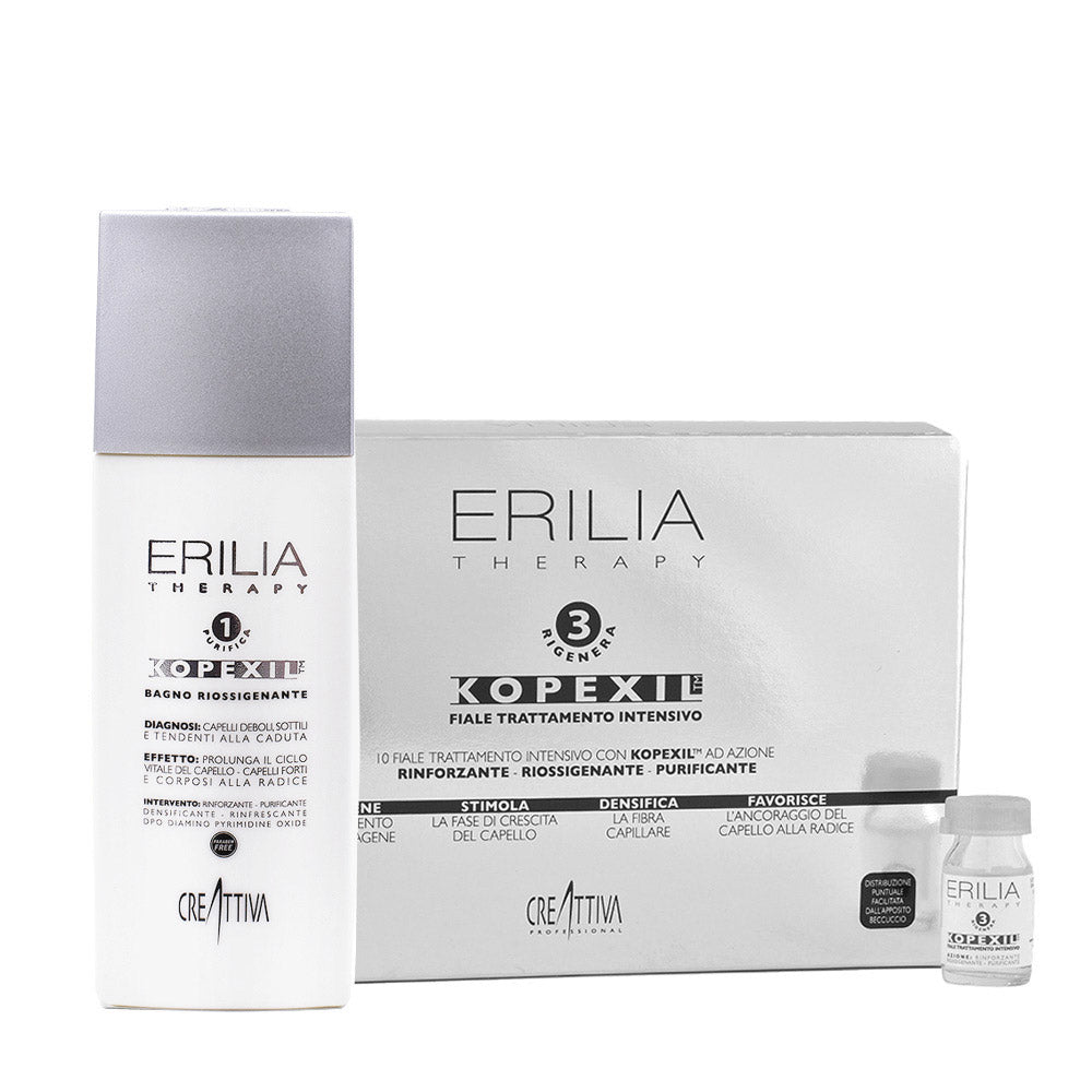 Creattiva Erilia Kopexil Cofanetto Anticaduta: Shampoo 250ml + fiale 20x8ml